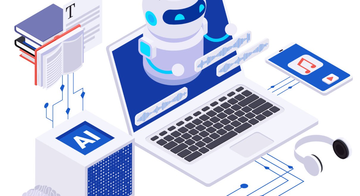 AI chatbot isometric
