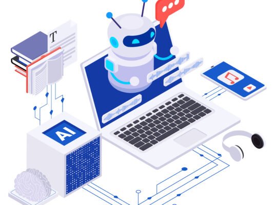 AI chatbot isometric